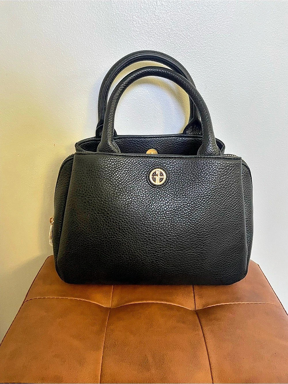 Giani Bernini Pebble Small Satchel Bag Small Satchel in Black